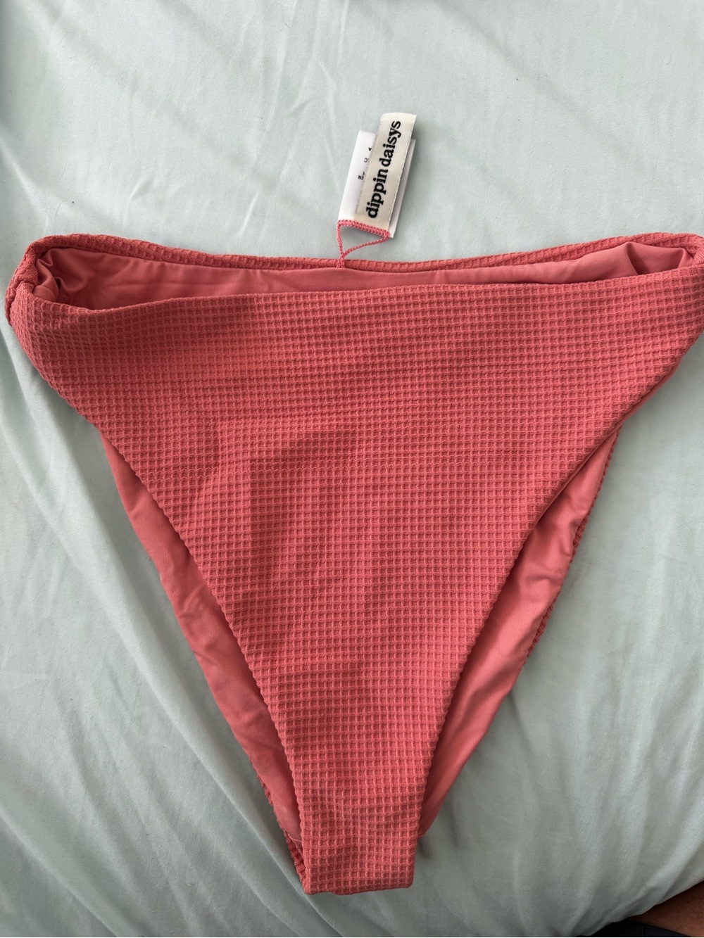 Dippin' Daisy's Coral Textured High-Leg Bikini Bottom